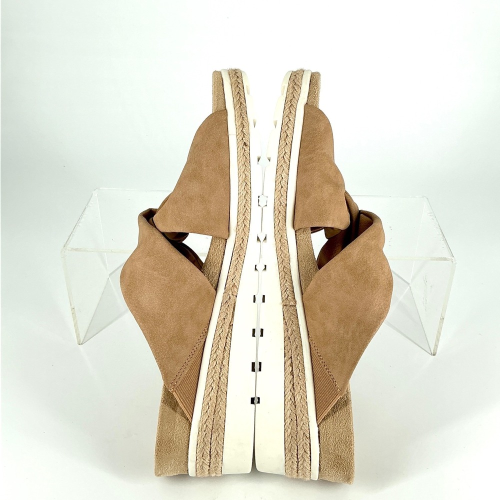 Easy Street Size 10 Tan Faux Suede Twist Knot Espadrille Wedge Sandals - Picture 11 of 14